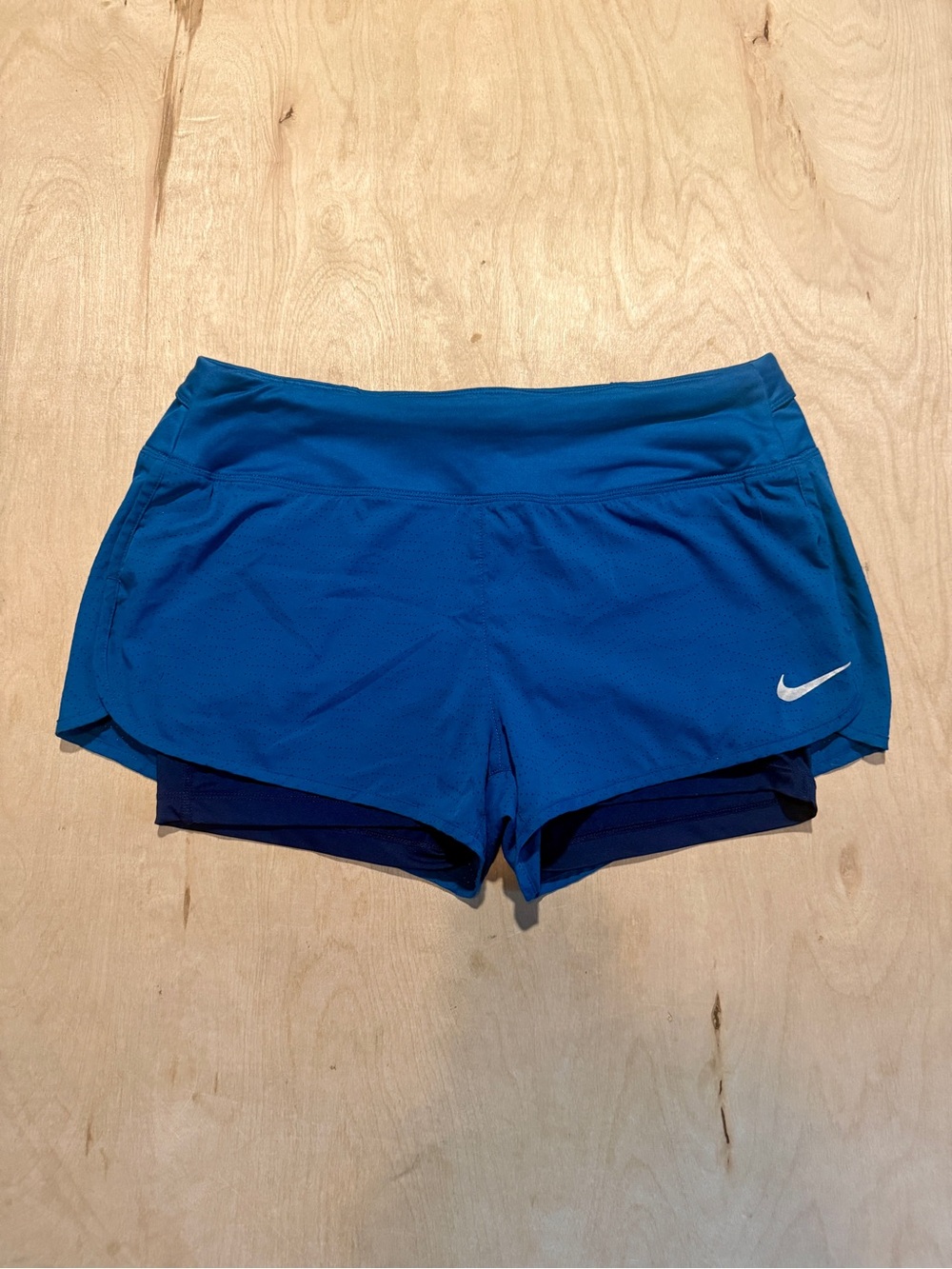 Nike Women's Blue/Teal Lined Running Shorts